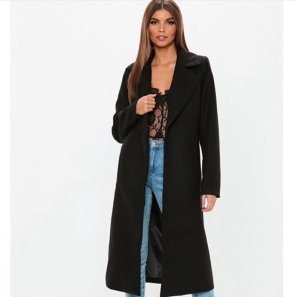 Faux Wool Long Coat